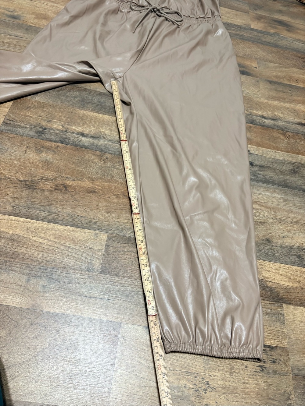 Riley & James Faux Leather Strapless Jumpsuit Women’s Plus Size 2X Taupe Nude - Picture 4 of 9